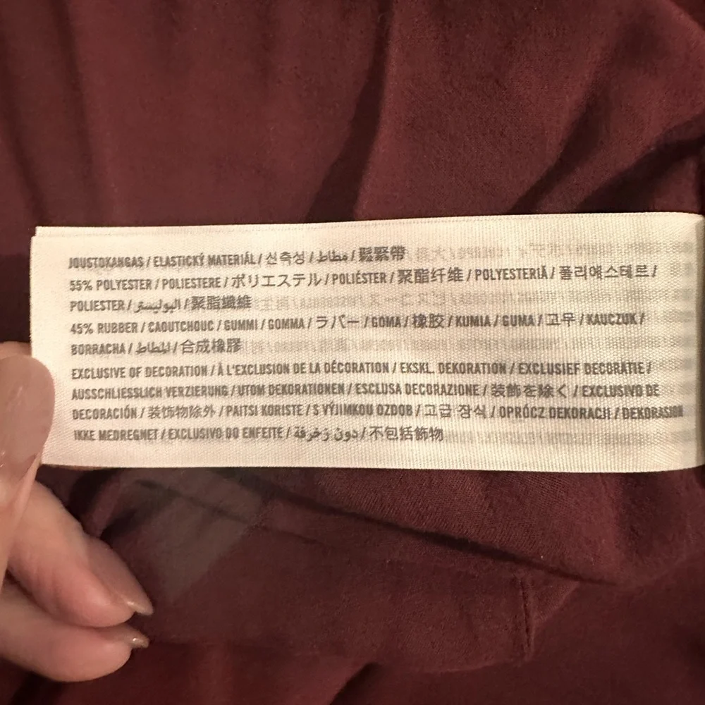 Abercrombie & Fitch Burgundy Floral Long Sleeve Wrap Dress – Size S - Picture 7 of 7
